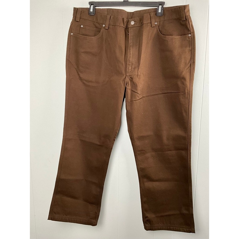Duluth Trading Co Mens Brown Fire Hose Cotton Canvas Work Pants 44x30 Straight